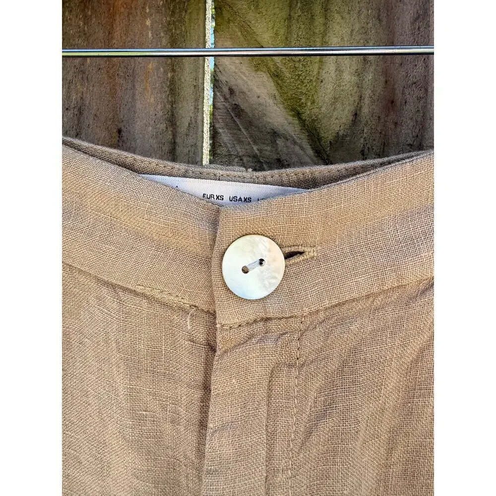 Zara Linen Wide-Leg Trousers XS